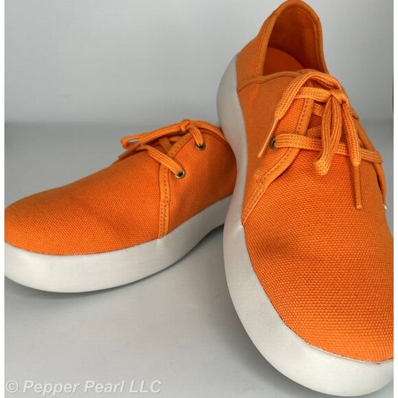 Women's Size 6 Orange Canvas Espadrille Sneaker Comfort Walking Work Casual Shoe - Picture 6 of 11